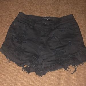 KanCan ripped black shorts